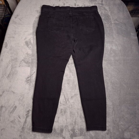 Terra & Sky Pull On Skinny Ankle Jeans 1X Black High Rise Stretch - Picture 3 of 8